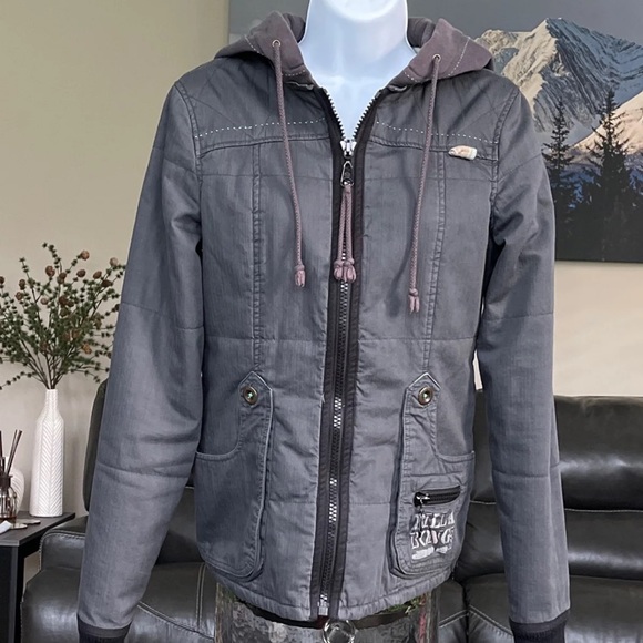 Billabong Jackets & Blazers - Billabong Grey Hooded Jacket, S, Very Good Condition